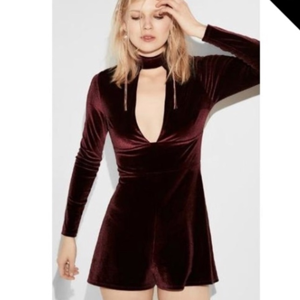 Express velvet romper.